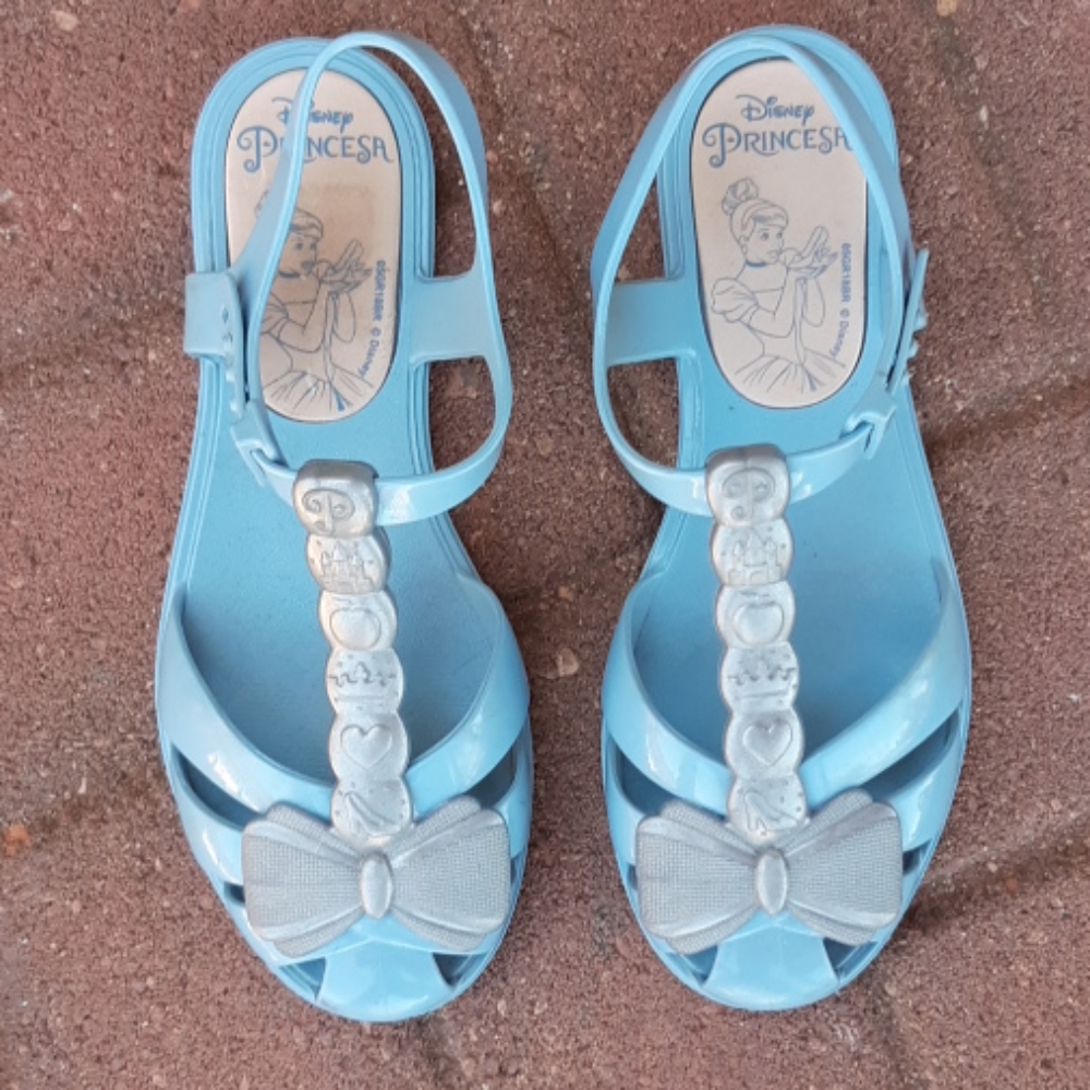 Grendene kids disney princess sandals blue silver